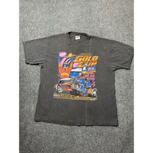 Mens Racing Hanes Gold Cup Silver Dollar Speedway 1997 Tee Black, Size XL